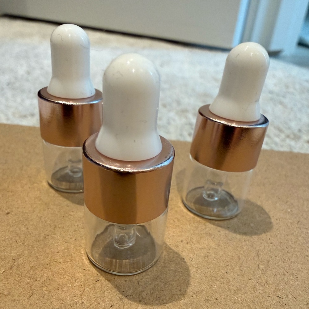 Rose Gold Sample Dropper Bottles 1ml